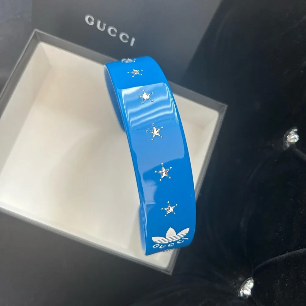Gucci adidas headband NWT blue